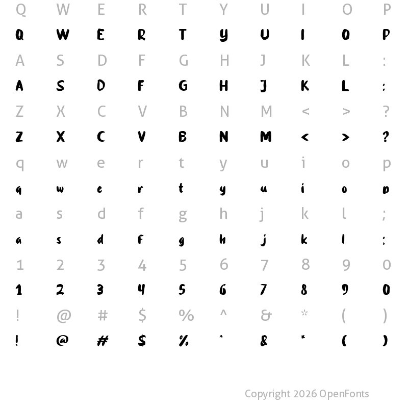 Character Map of Remember Summerday Regular