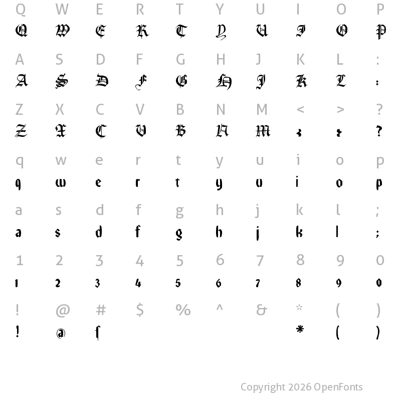 Character Map of RememberReinerFS Regular
