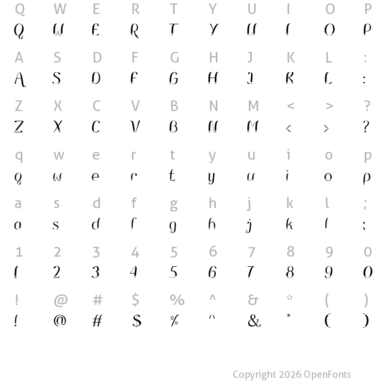 Character Map of Remo Regular
