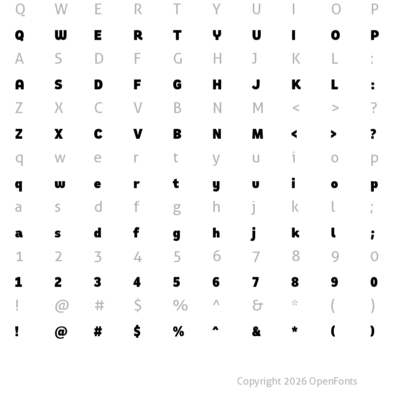 Character Map of Remora Sans W1 Black