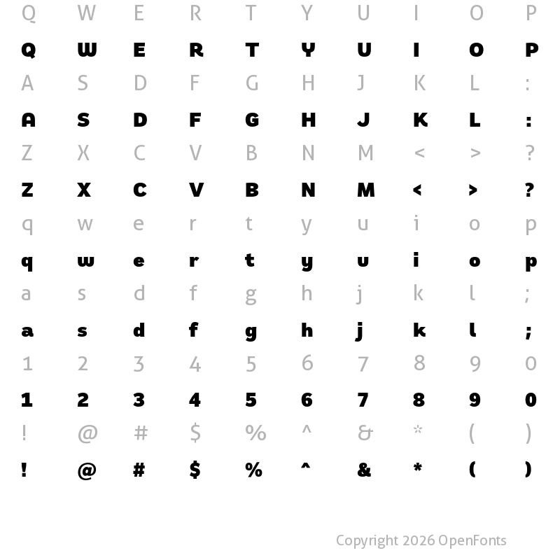 Character Map of Remora Sans W2 Black