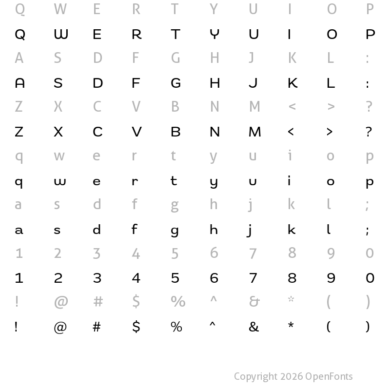 Character Map of Remora Sans W3 Medium