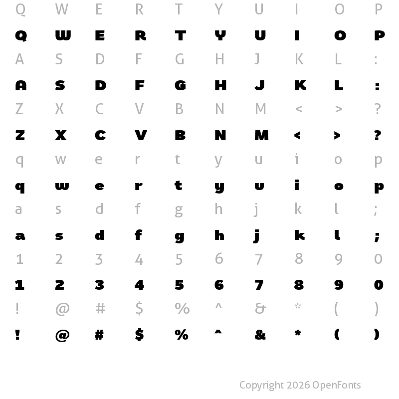 Character Map of Remora Sans W3 Ultra