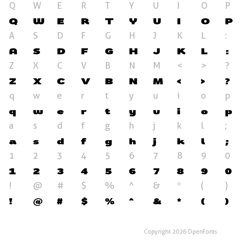 Character Map of Remora Sans W5 Ultra