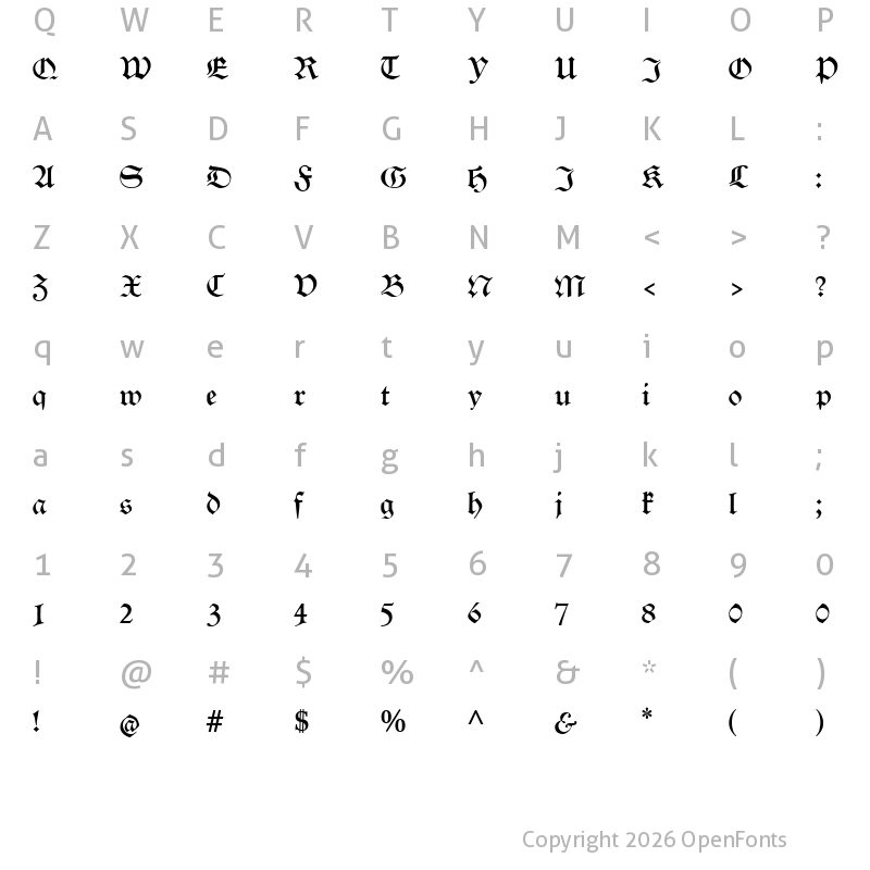 Character Map of Renata CAT Regular