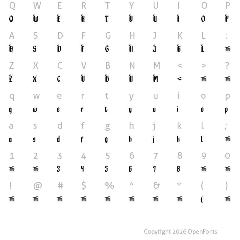 Character Map of Rengkox Regular