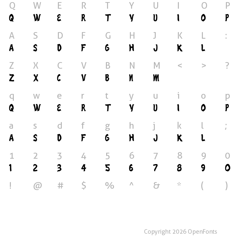 Character Map of Reno Casino Regular