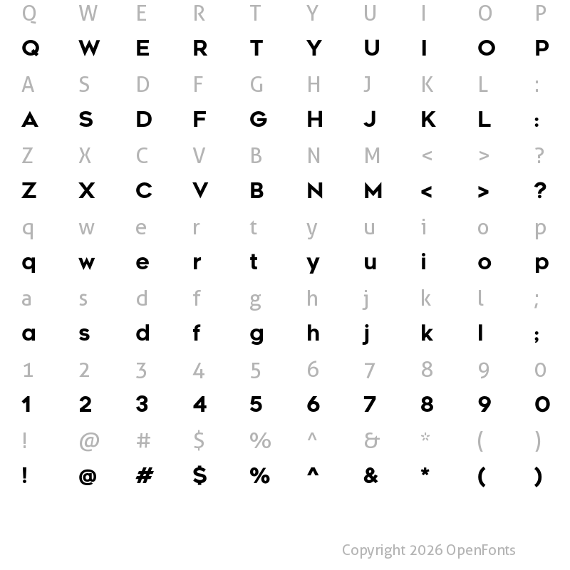 Character Map of Renogare Regular