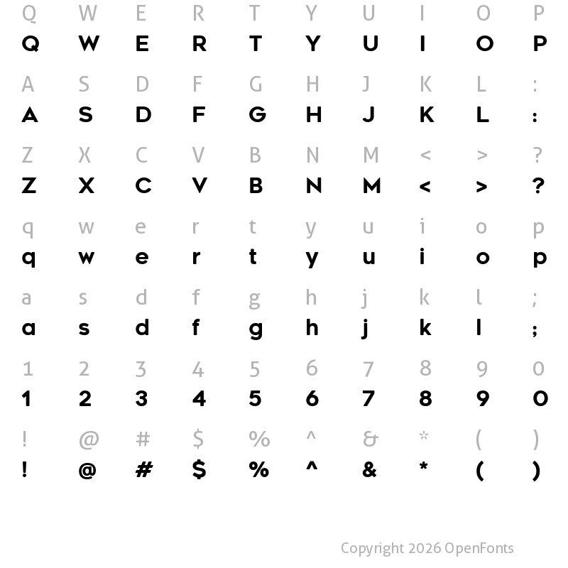 Character Map of Renogare Soft Regular