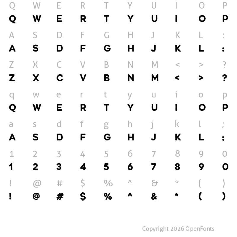 Character Map of renos-rough-black rough-black