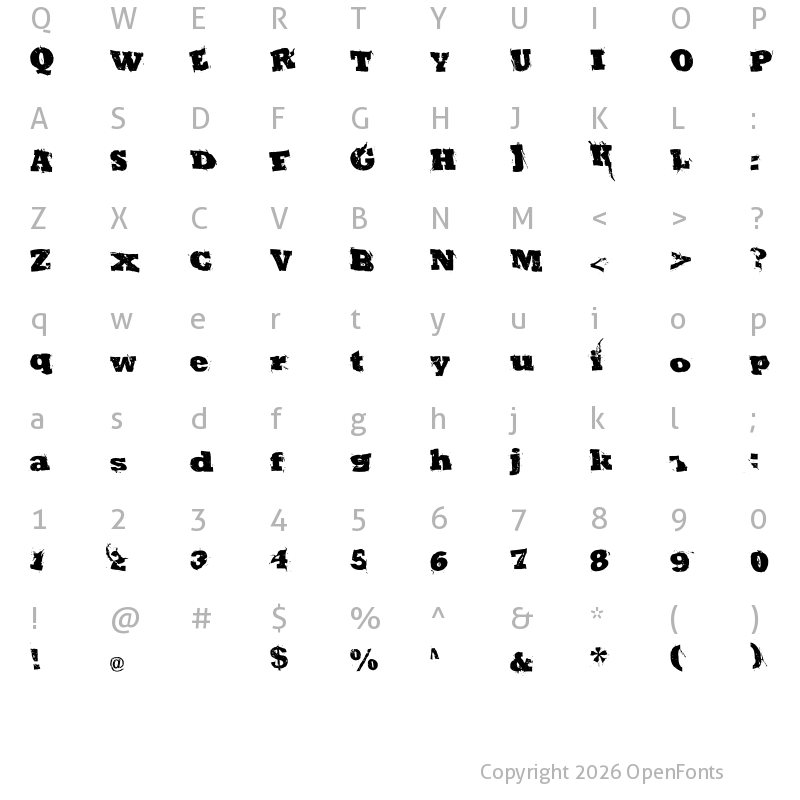 Character Map of Repo Pocket Slab Serif