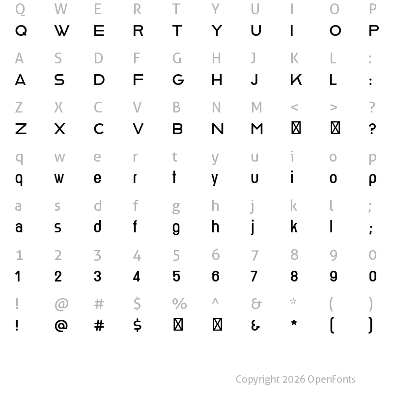 Character Map of Reross Rectangular