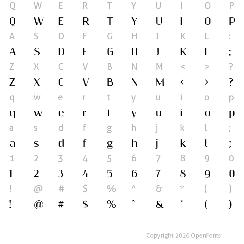 Character Map of Resagnicto Bold