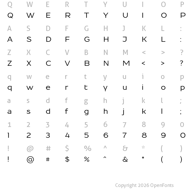 Character Map of Resamitz Bold