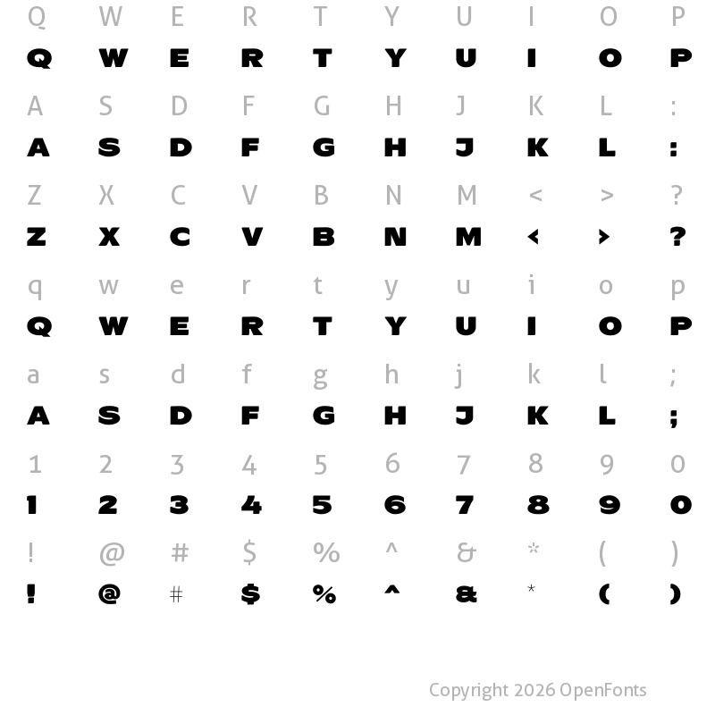 Character Map of ResotE Regular