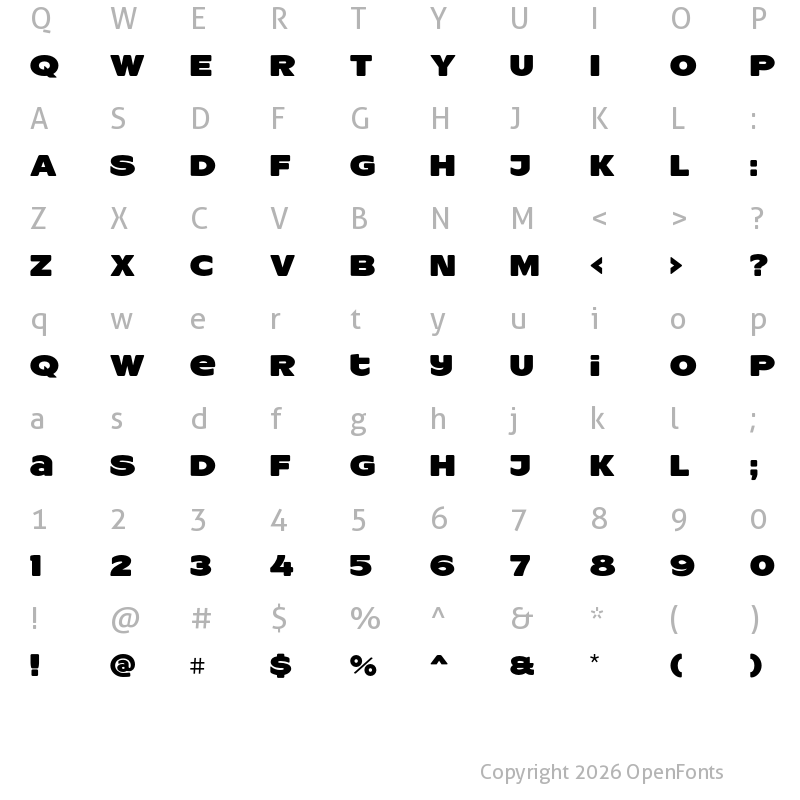 Character Map of ResotYg PERSONAL USE Regular