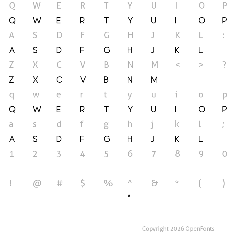 Character Map of Resplendent Regular