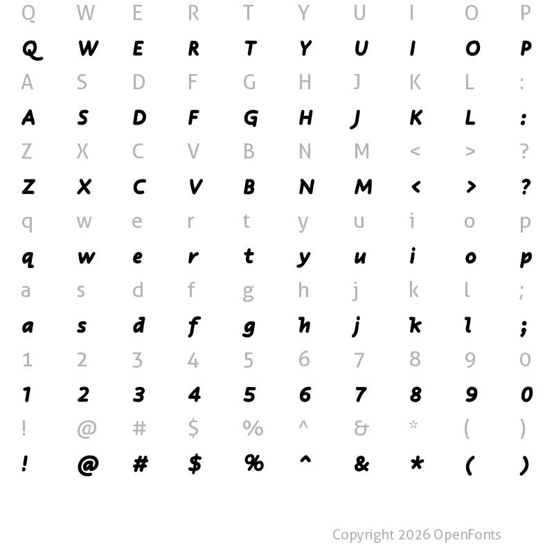 Character Map of Responder P Semibold Italic