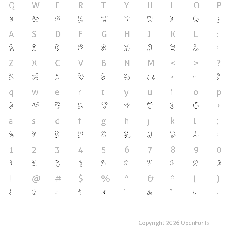 Character Map of Resta Display Font Regular