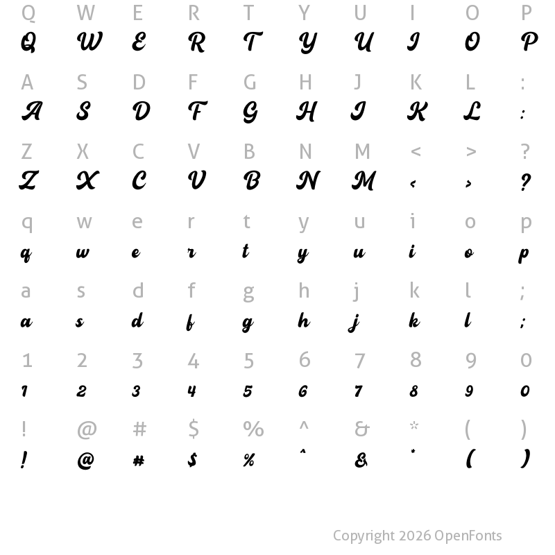 Character Map of Restand Regular