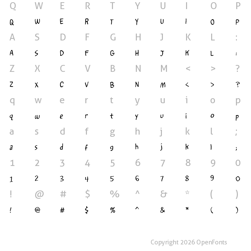 Character Map of Restless Soul BB Regular