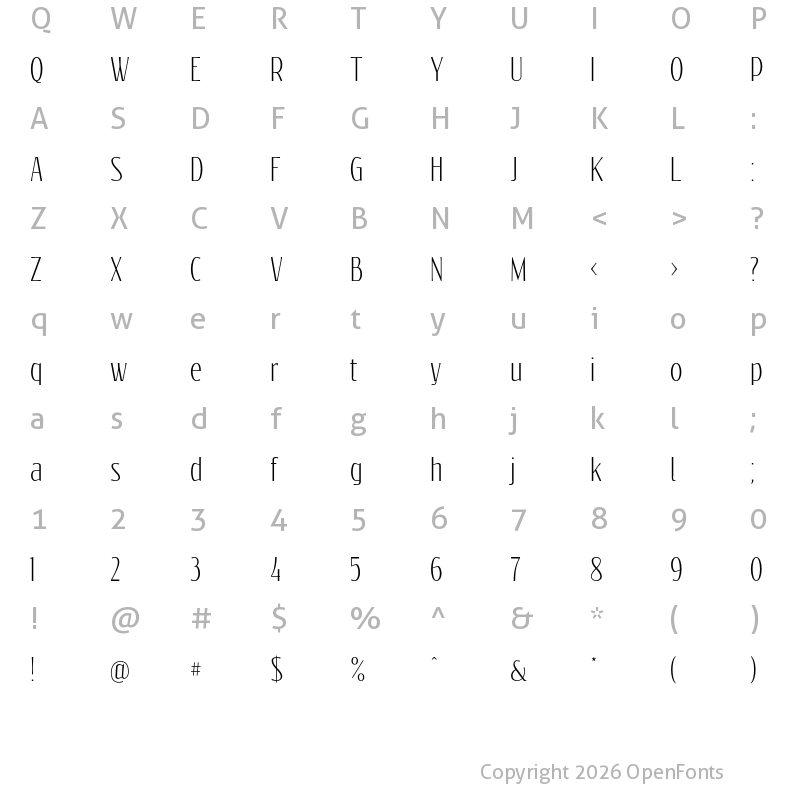 Character Map of Reswysokr Regular