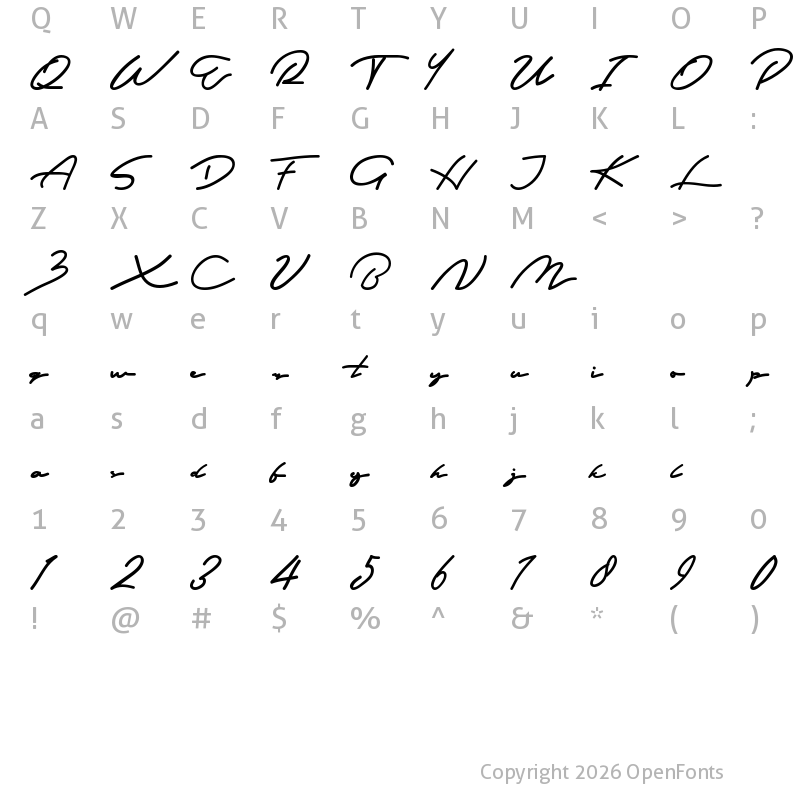 Character Map of Retreat Regular