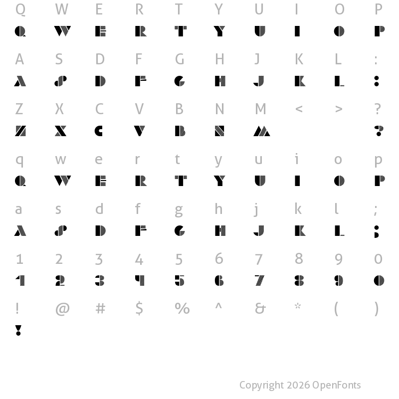 Character Map of Retro Graphics Regular