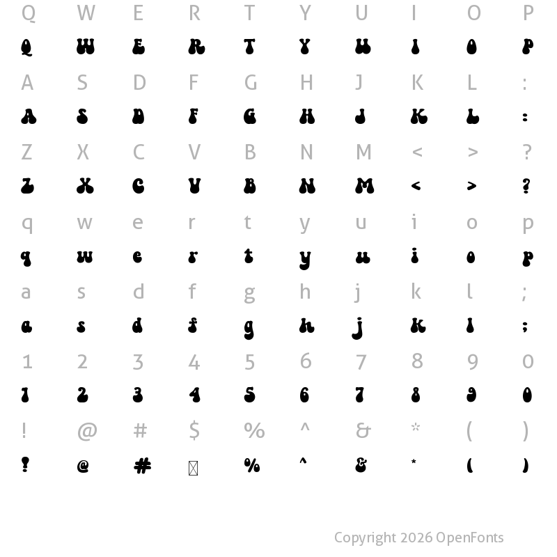 Character Map of Retro Groovy Regular