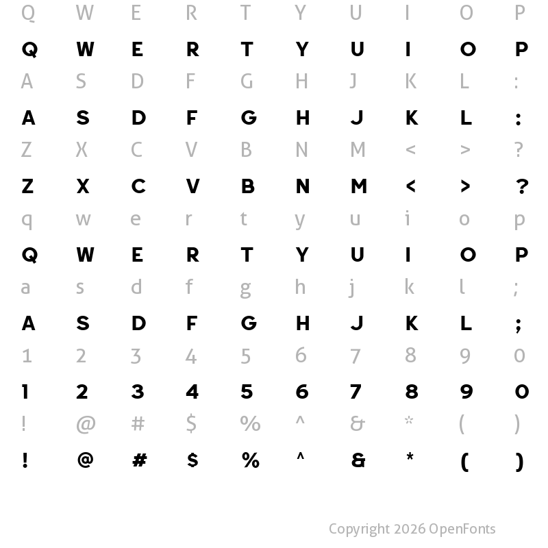 Character Map of Retrokia Caps Demo