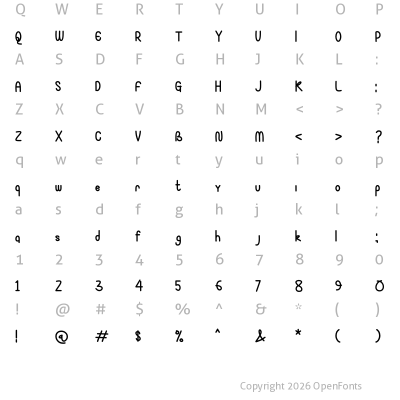 Character Map of Rettema Regular