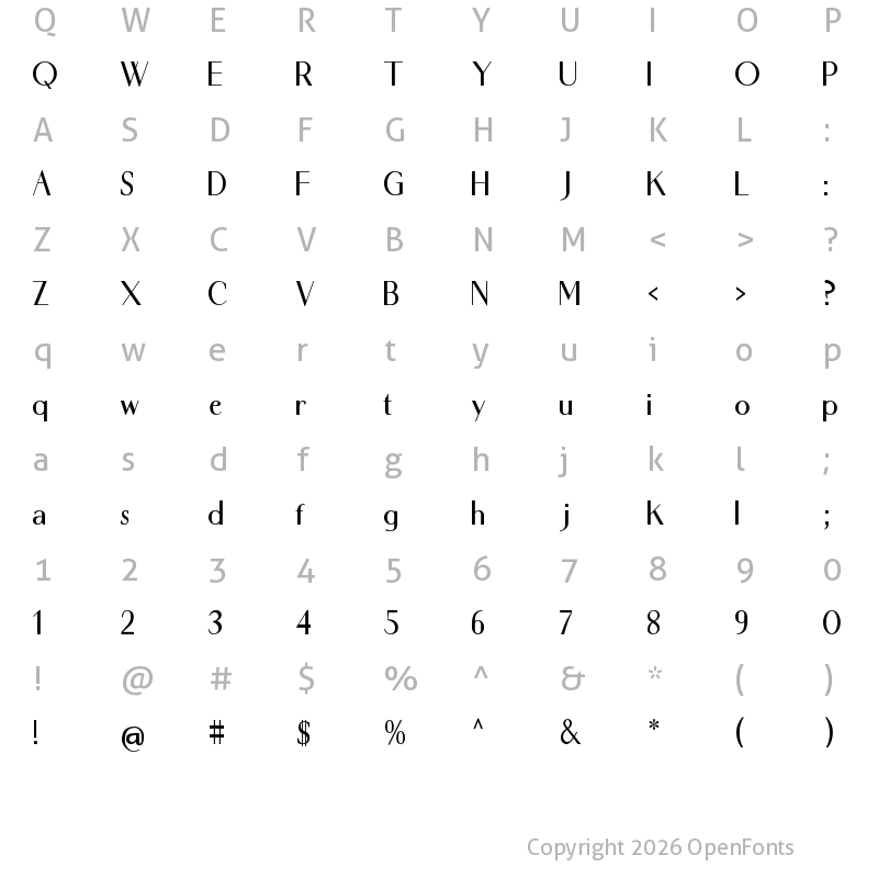 Character Map of REVONZA Regular