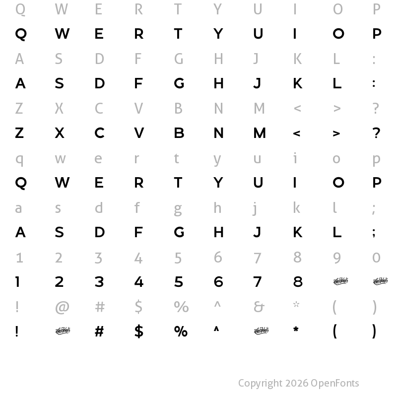 Character Map of Revoxa Regular