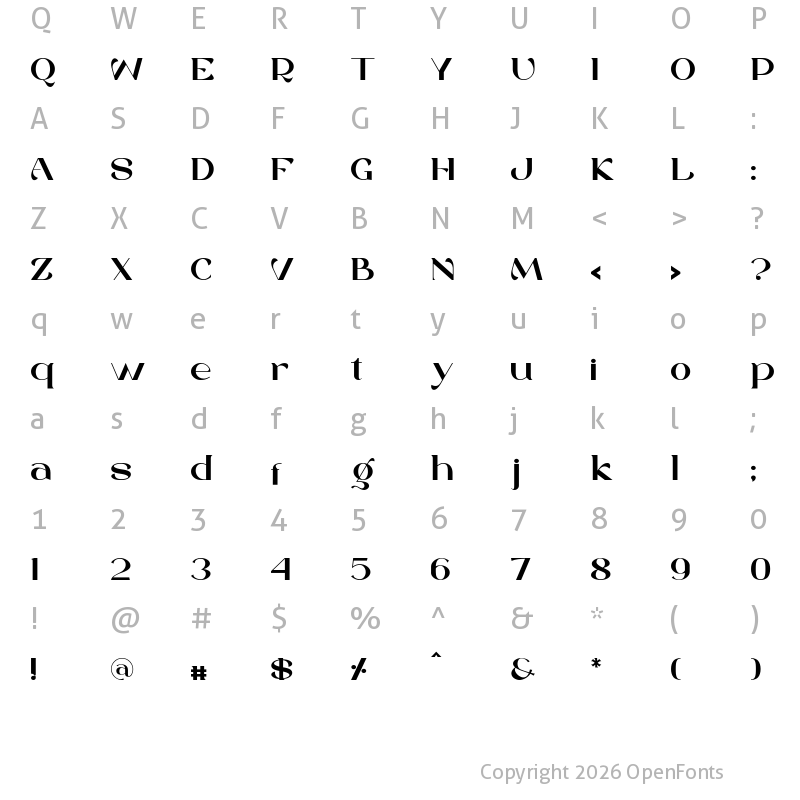 Character Map of Rexagus Regular