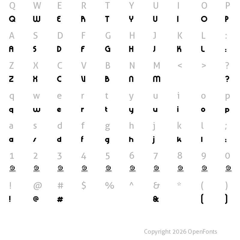 Character Map of Rhino Sans Personal Use Regular