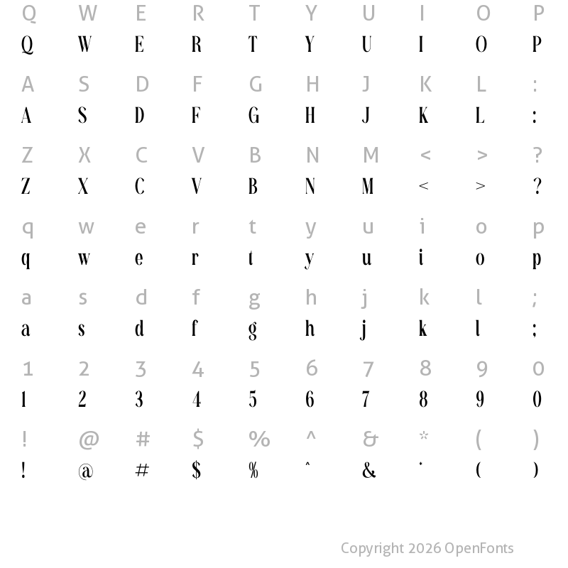 Character Map of Richardo Flacky Regular