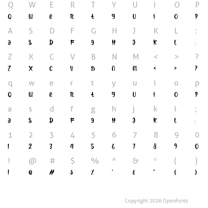 Character Map of Rick & Brother Regular