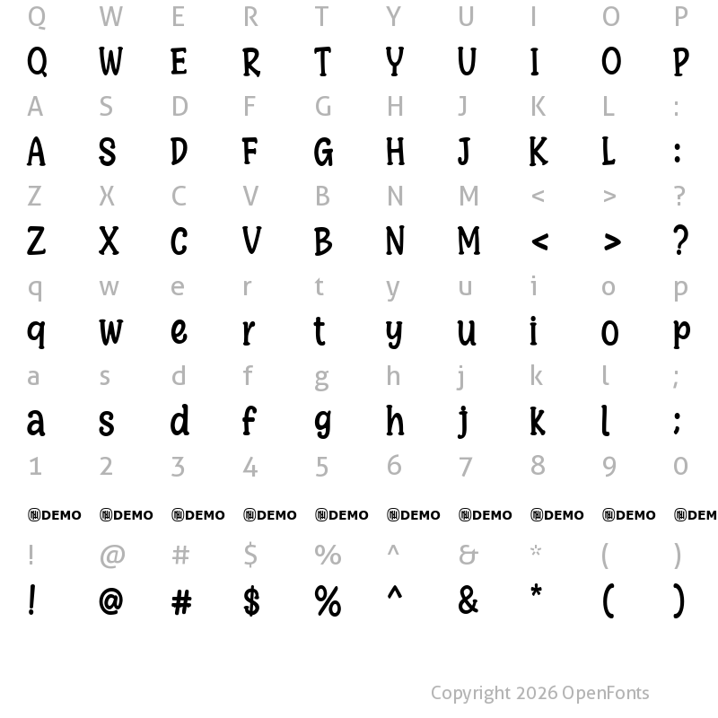 Character Map of Rickety Stairs Regular