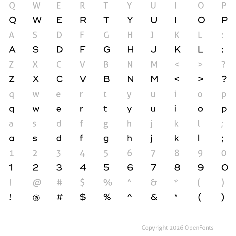 Character Map of Ridley Grotesk Medium