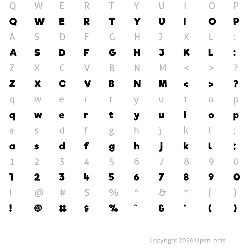 Character Map of Riffic Free Bold