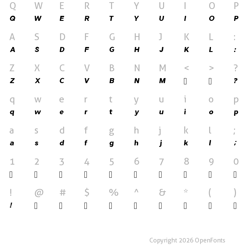 Character Map of Rifqan Regular