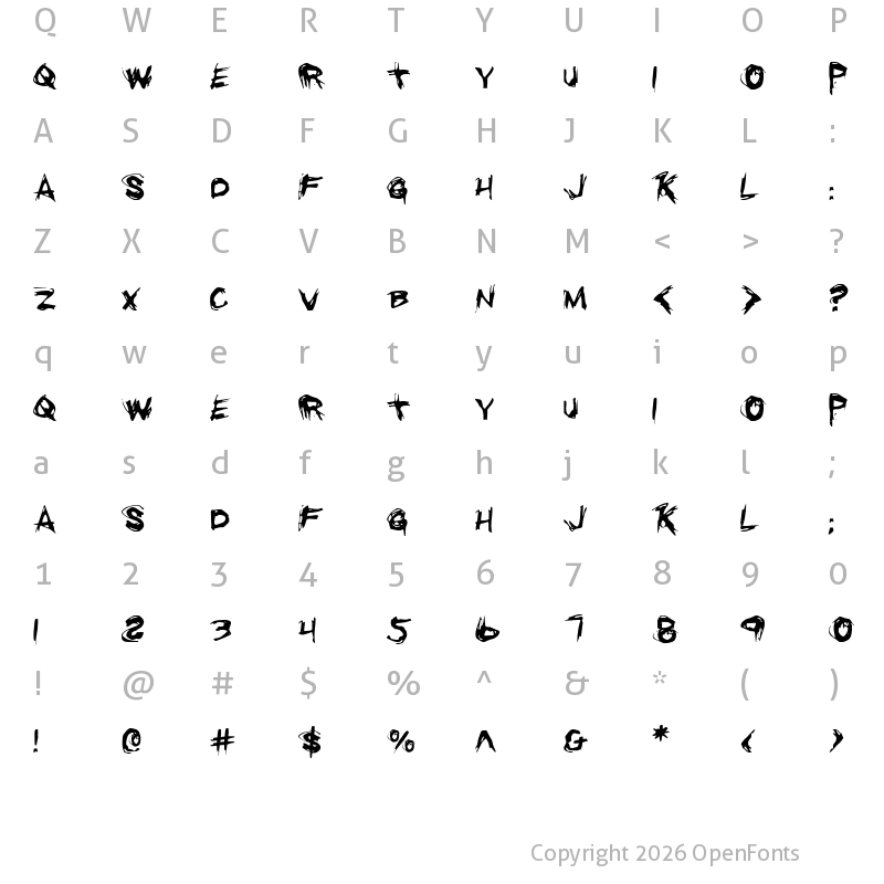 Character Map of Righteous Kill Regular