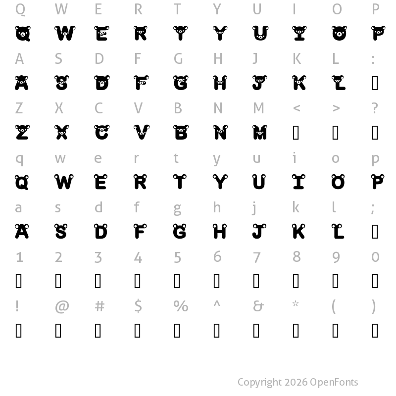 Character Map of rilakkuma dingbat Bold