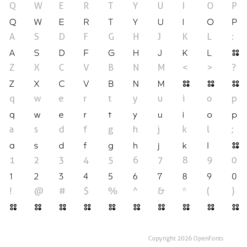 Character Map of Rileno Sans Light