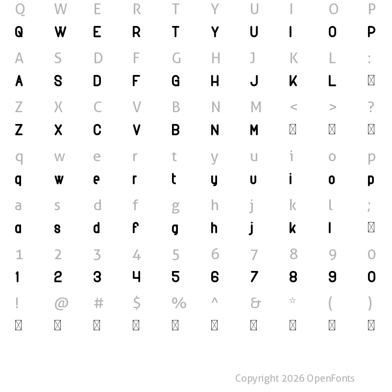 Character Map of Rimini Regular