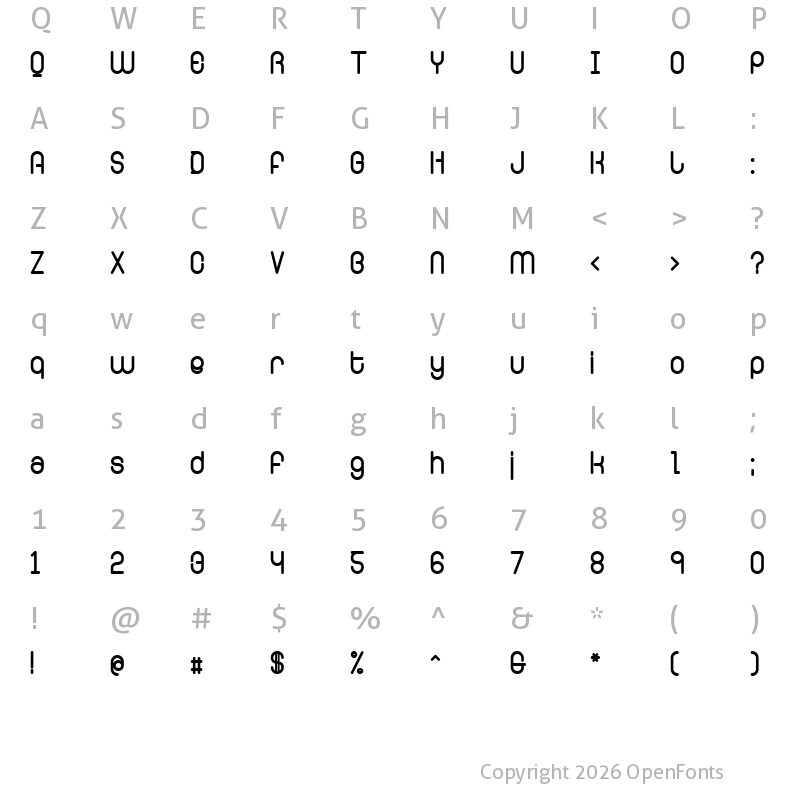 Character Map of Ringer ExtraBold