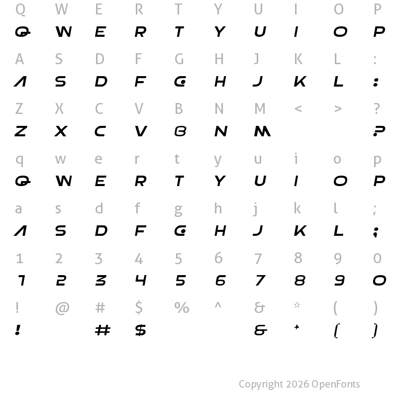 Character Map of Rint Basic Italic