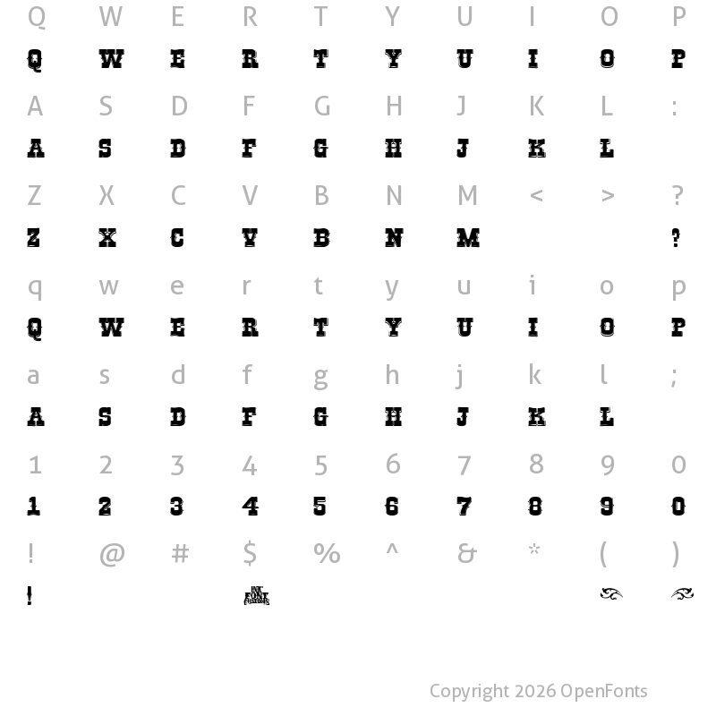Character Map of Rio Grande Bold