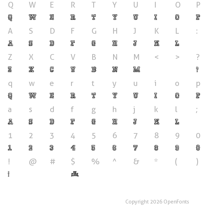 Character Map of Rio Grande Striped Bold