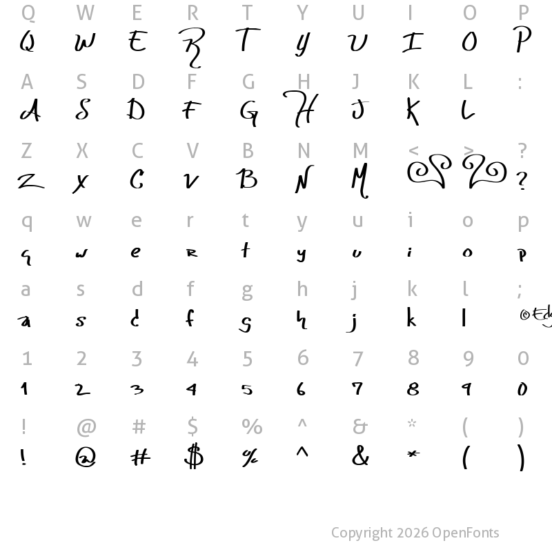Character Map of riosedgxrNo Regular